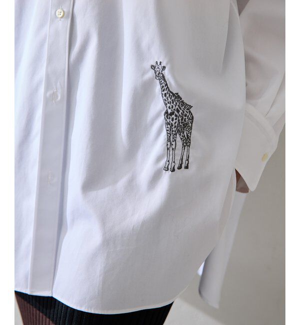  「＜一部カラー期間限定販売＞アニマル刺繍シャツ」|シャツ・ブラウス|