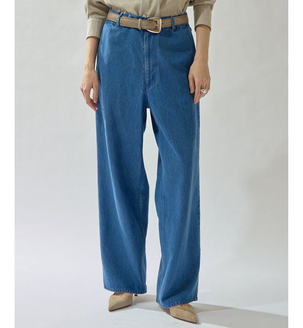 Drawing Numbers「【Drawing Numbers】リヨセルコットンワイドデニム」|チノ|サックスブルー