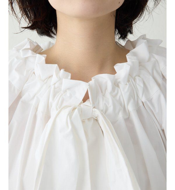  「コットンタイプライターギャザーブラウス」|シャツ・ブラウス|