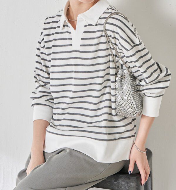  「ボーダーポンチニットソー」|Tシャツ・カットソー|