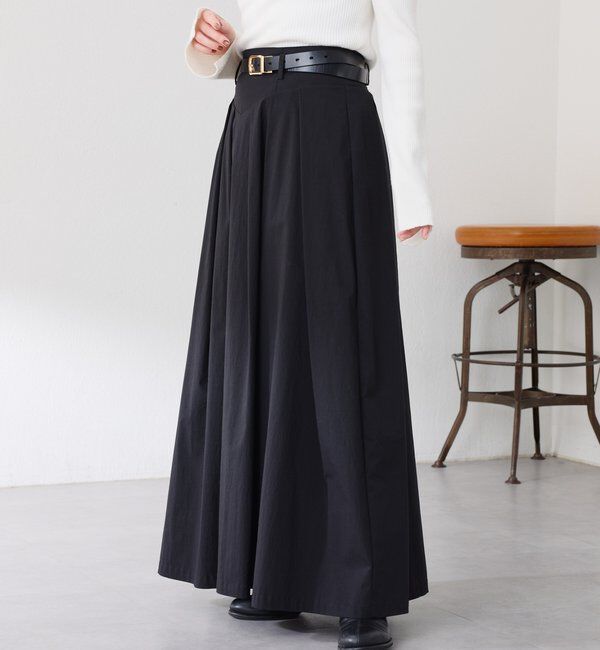  「ボリュームフレアスカート」|スカート|ブラック