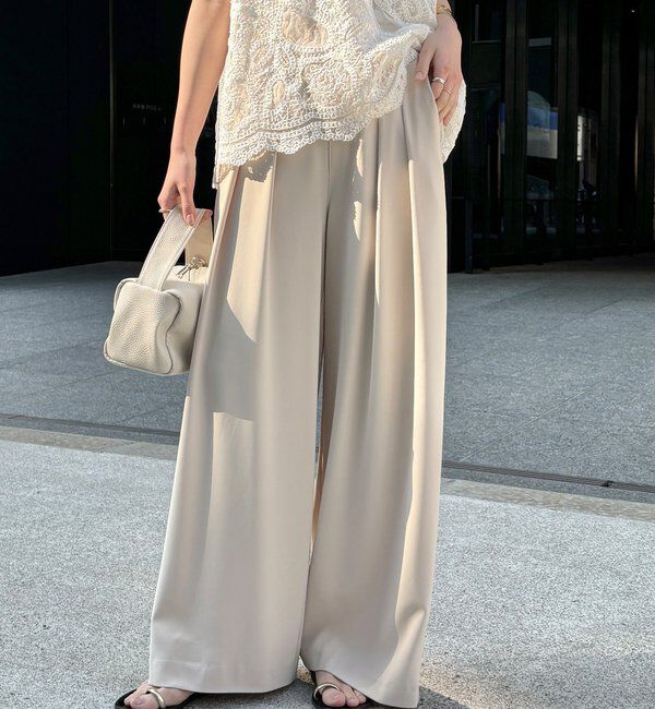  「【累計販売数3万枚突破/21色4サイズ展開！】タックワイドパンツ」|チノ|