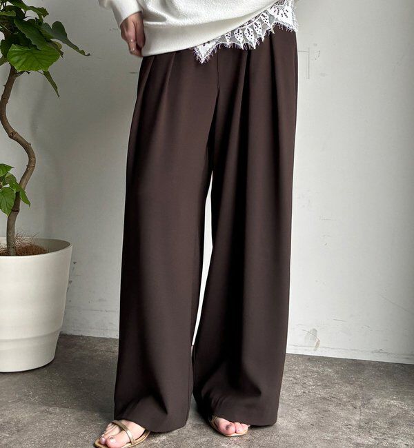  「【累計販売数3万枚突破/21色4サイズ展開！】タックワイドパンツ」|チノ|