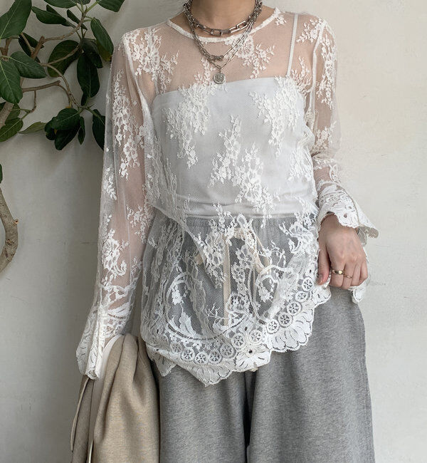  「レースフレアブラウス」|シャツ・ブラウス|