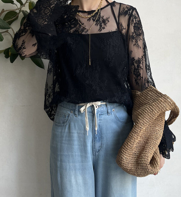  「レースフレアブラウス」|シャツ・ブラウス|