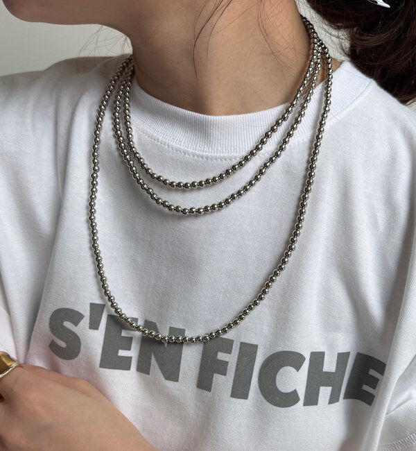  「メタルボールロングネックレス」|ネックレス|