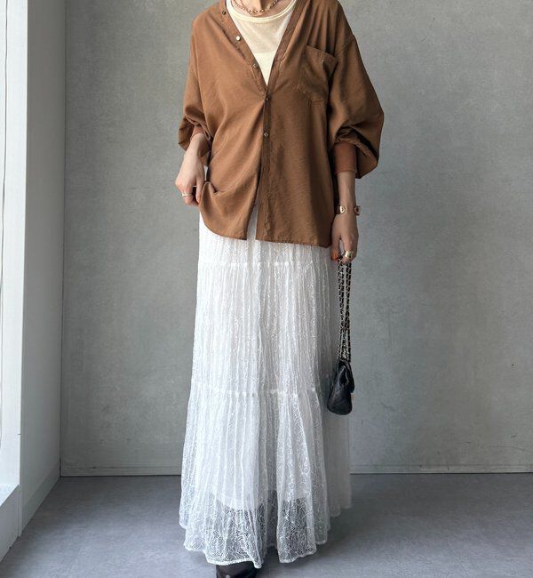  「【新色追加】GOLDボタンVVシャツ」|シャツ・ブラウス|