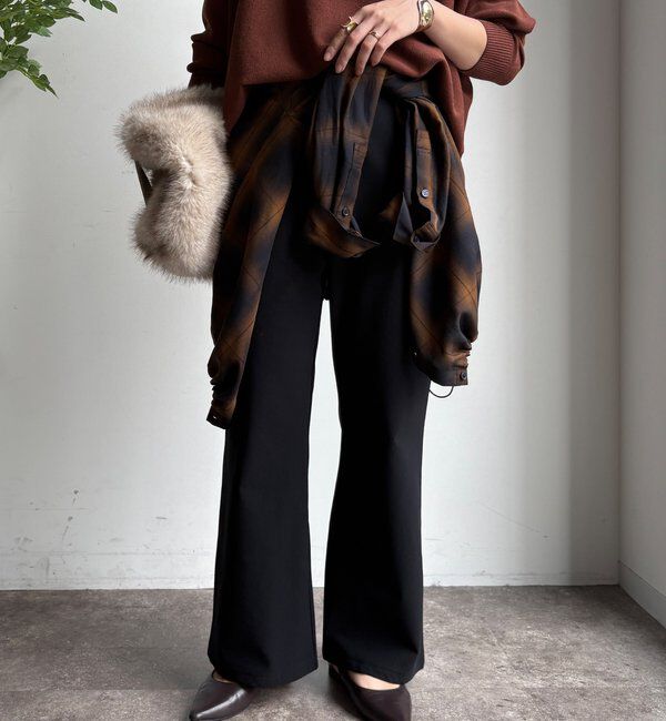  「裏起毛セミフレアイージーパンツ」|チノ|