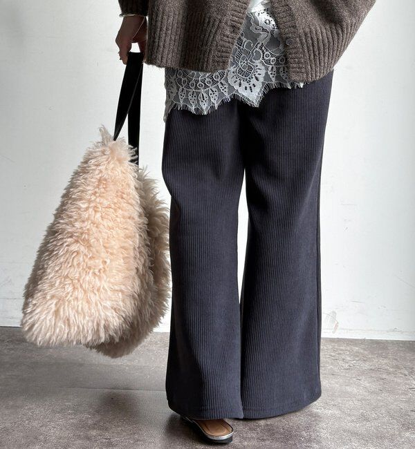  「ニットコーデュロイセミフレアイージーパンツ」|チノ|