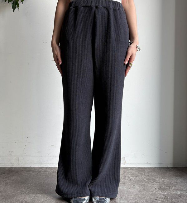  「ニットコーデュロイセミフレアイージーパンツ」|チノ|
