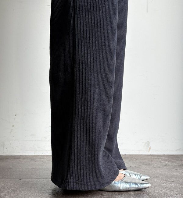  「ニットコーデュロイセミフレアイージーパンツ」|チノ|