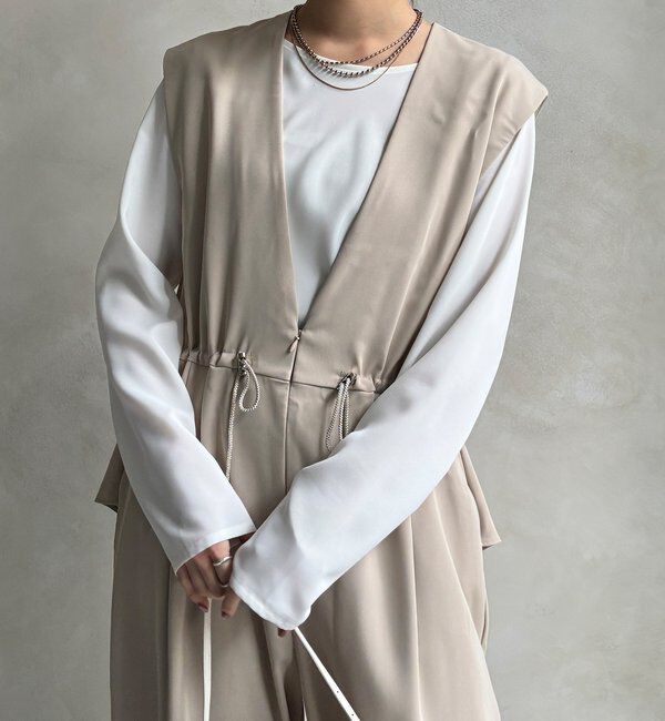  「【WEB限定/オケージョン対応】ペプラムオールインワン」|ワンピース|