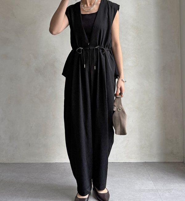  「【WEB限定/オケージョン対応】ペプラムオールインワン」|ワンピース|