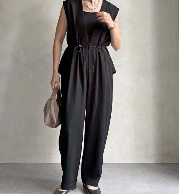  「【WEB限定/オケージョン対応】ペプラムオールインワン」|ワンピース|