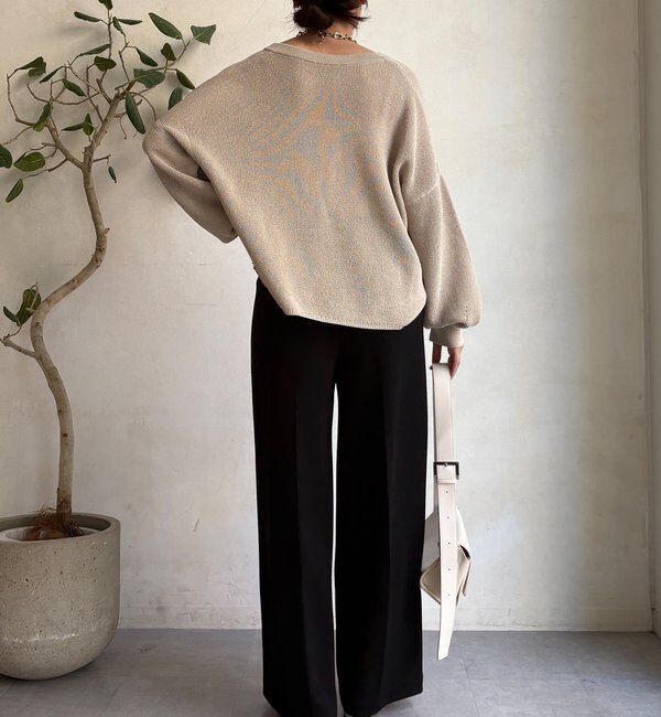  「和紙スキッパープルオーバー」|ニット・セーター|