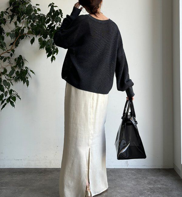  「和紙スキッパープルオーバー」|ニット・セーター|