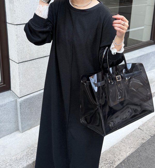  「【インフルエンサーSAKURA企画】リネンライクエアリー袖切替ワンピース」|ワンピース|