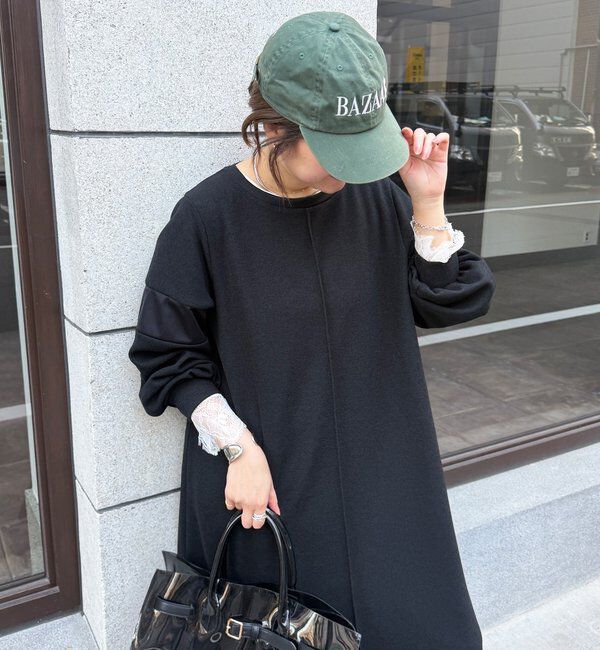  「【インフルエンサーSAKURA企画】リネンライクエアリー袖切替ワンピース」|ワンピース|