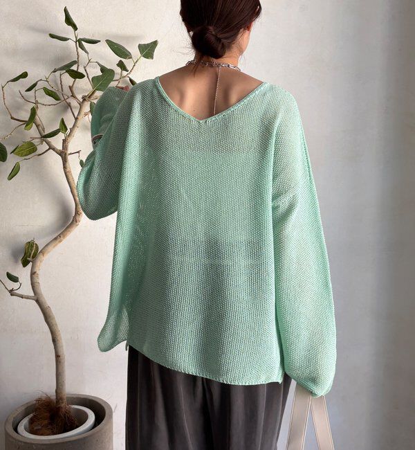  「前後2WAY鹿の子編みプルオーバー」|ニット・セーター|