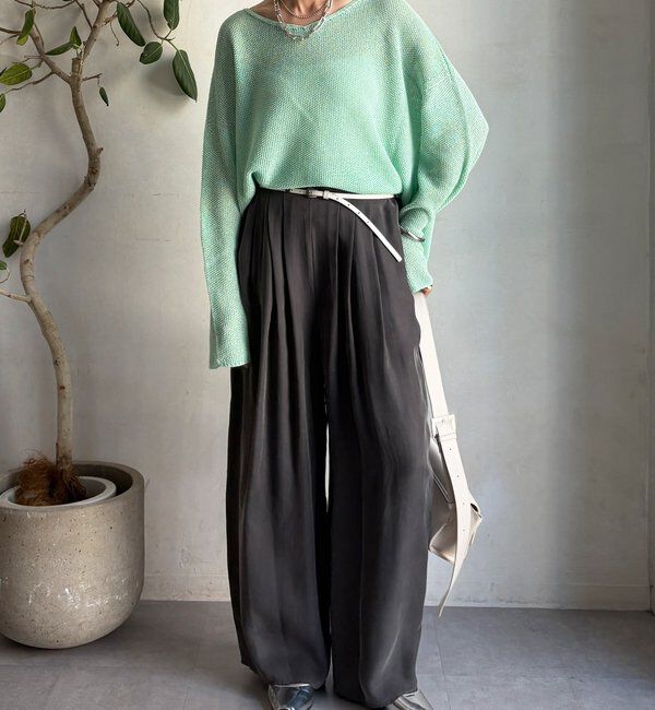  「前後2WAY鹿の子編みプルオーバー」|ニット・セーター|