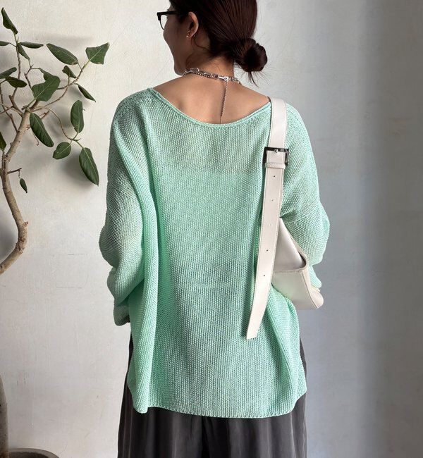  「前後2WAY鹿の子編みプルオーバー」|ニット・セーター|