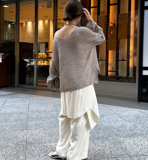  「前後2WAY鹿の子編みプルオーバー」|ニット・セーター|