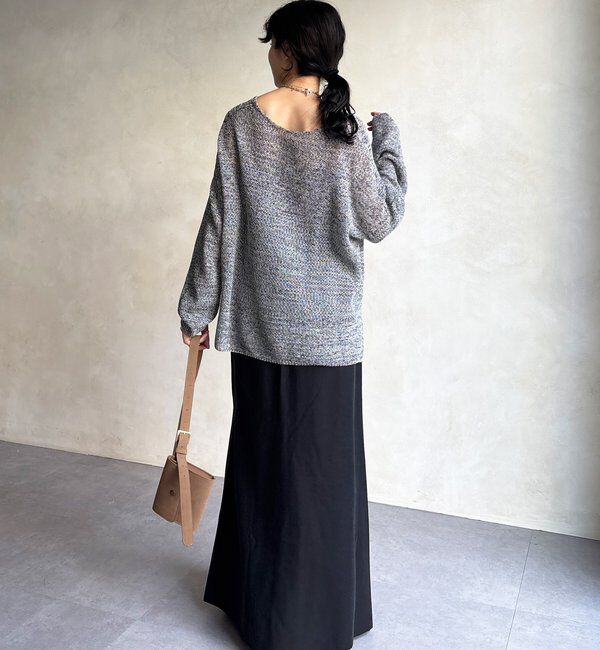  「前後2WAY鹿の子編みプルオーバー」|ニット・セーター|
