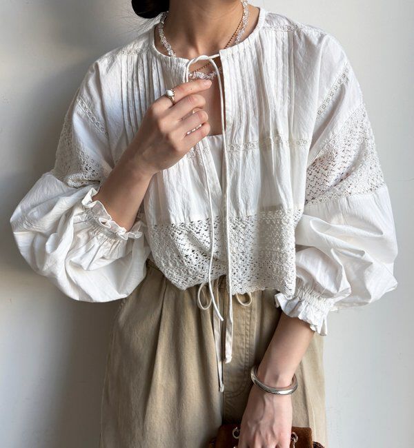  「インドレースボレロブラウス」|シャツ・ブラウス|オフホワイト