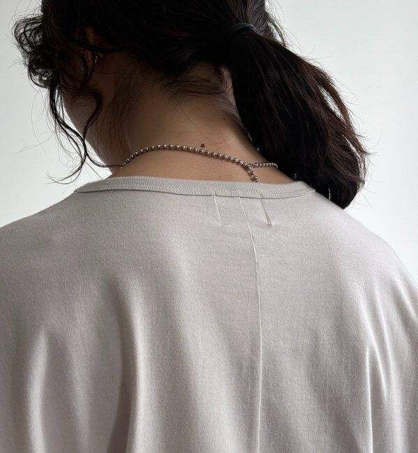 「袖タックフレンチメタリックロゴTEE」|Tシャツ・カットソー|
