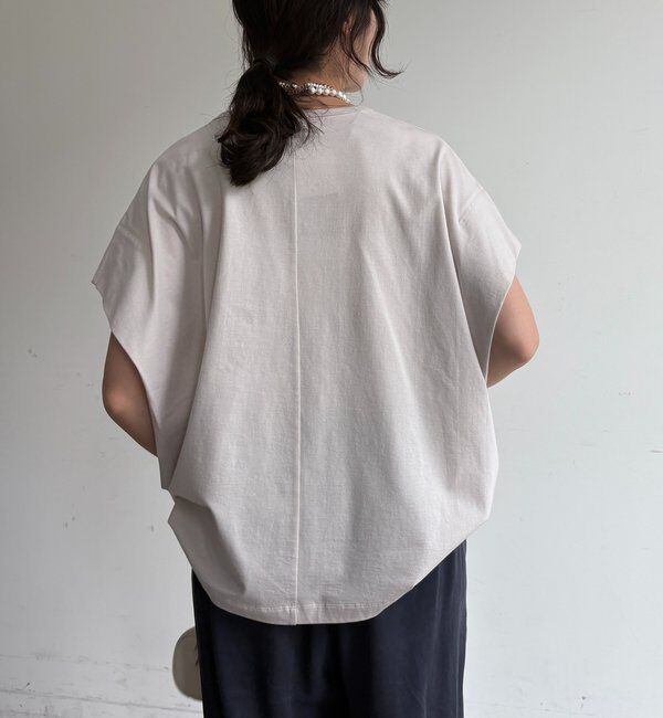  「袖タックフレンチメタリックロゴTEE」|Tシャツ・カットソー|
