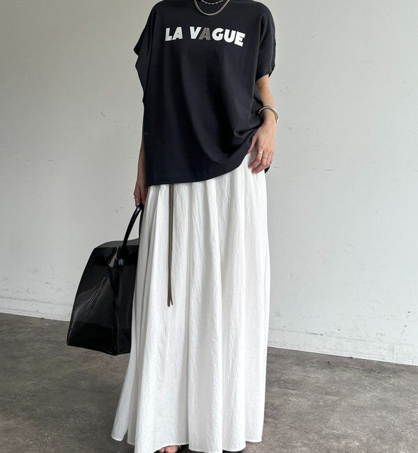  「袖タックフレンチメタリックロゴTEE」|Tシャツ・カットソー|