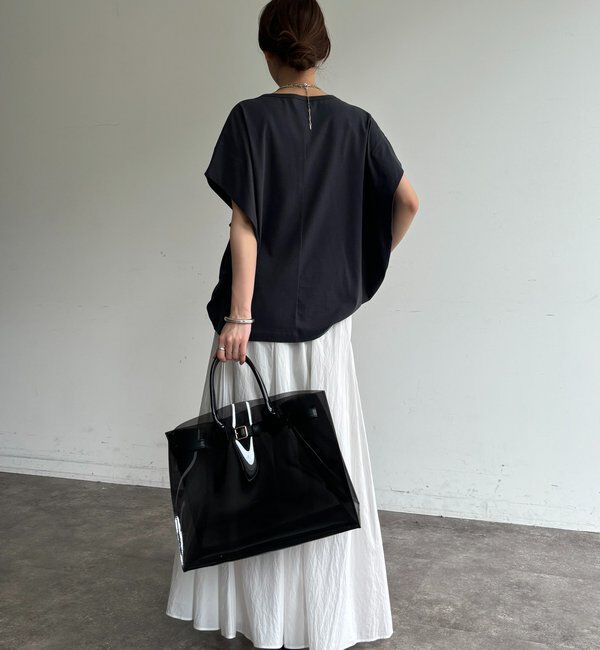  「袖タックフレンチメタリックロゴTEE」|Tシャツ・カットソー|