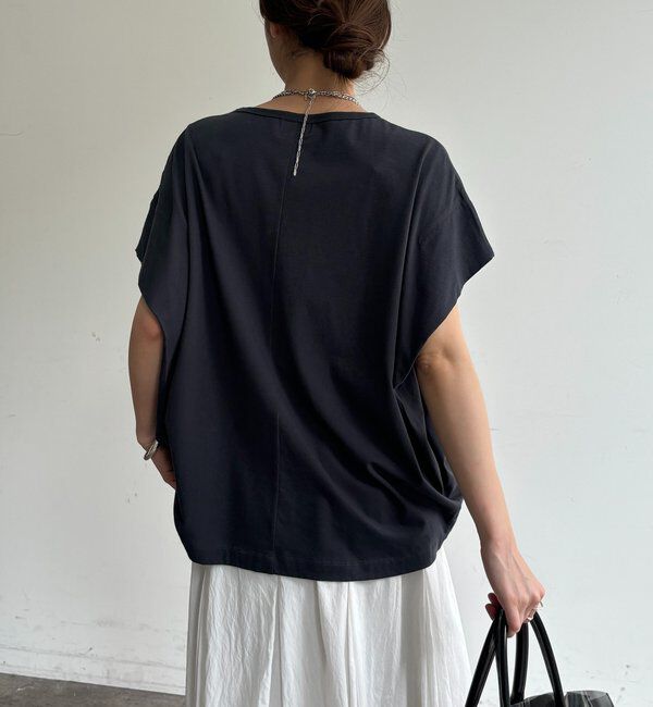  「袖タックフレンチメタリックロゴTEE」|Tシャツ・カットソー|