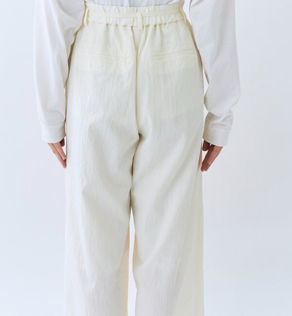  「【美シルエット】クロスタックワイドパンツ」|チノ|