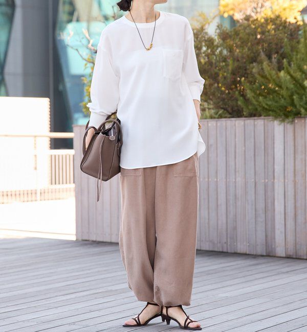  「【セットアップ可/こなれ感抜群】ガーメントダイ2wayワイドパンツ」|チノ|