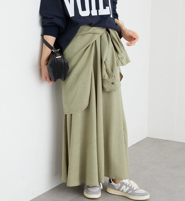  「【セットアップ可/上品な落ち感】ガーメントダイフレアバイアススカート」|スカート|