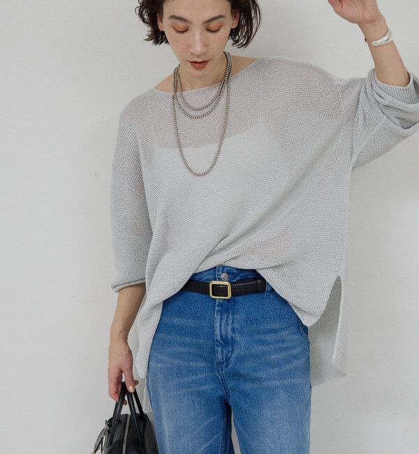  「ペーパーヤーンメッシュニット」|ニット・セーター|
