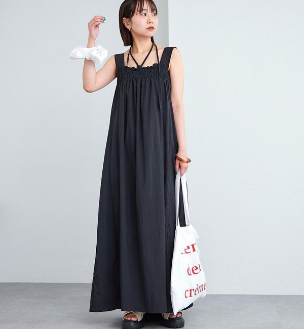  「ホルターマキシワンピース」|ワンピース|ブラック