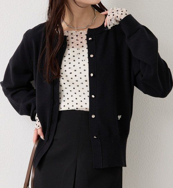  「チャーム付きデイリーカーディガン」|カーディガン|ブラック