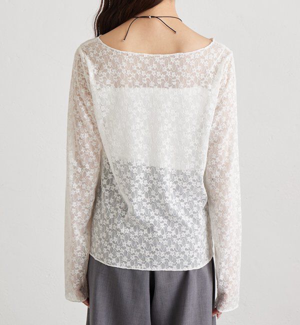  「シャイニーレースロングTシャツ」|Tシャツ・カットソー|