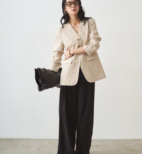  「リネンノーカラージャケット」|ベスト・ジレ|