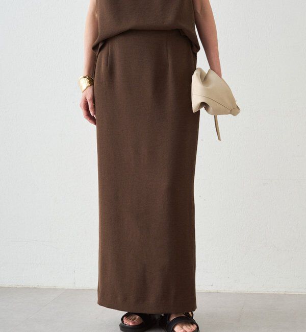  「ダブルジョーゼットタイトスカート」|スカート|ブラウン