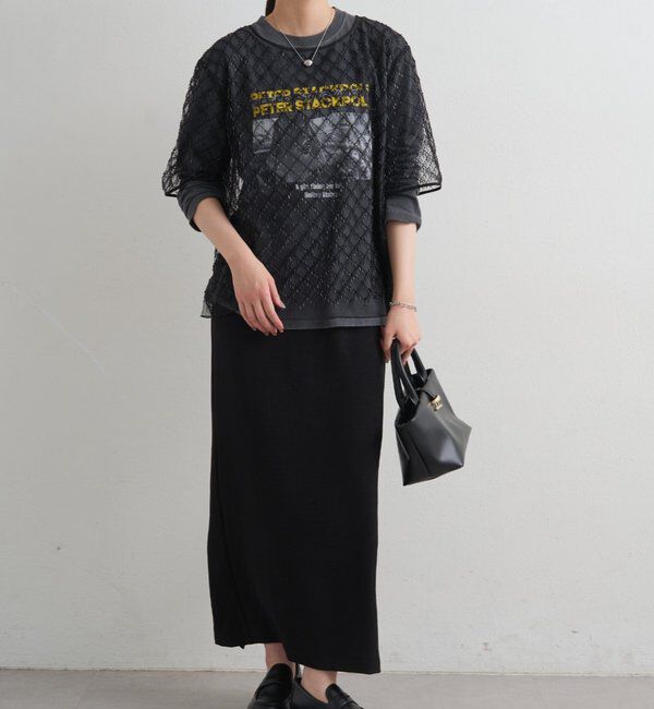  「ビーズシアーハーフスリーブブラウス」|シャツ・ブラウス|