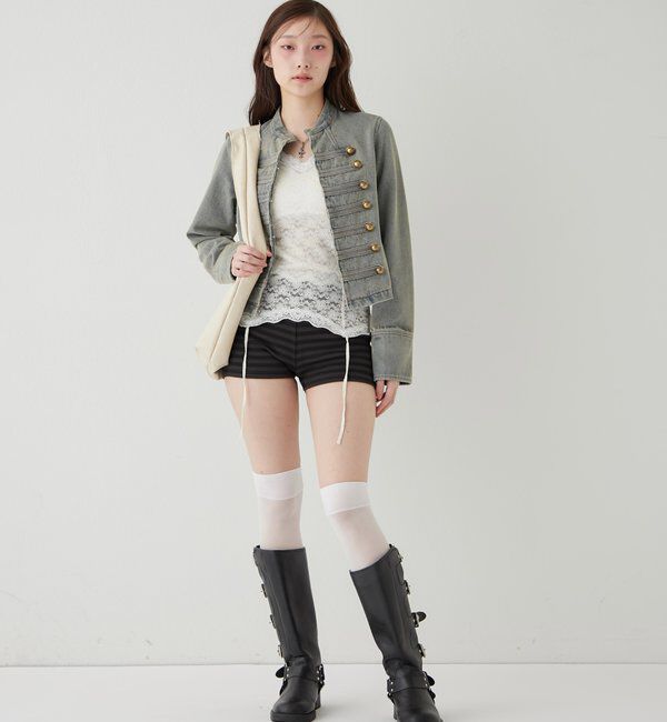  「ナポレオンデニムジャケット」|ブルゾン・スタジャン|