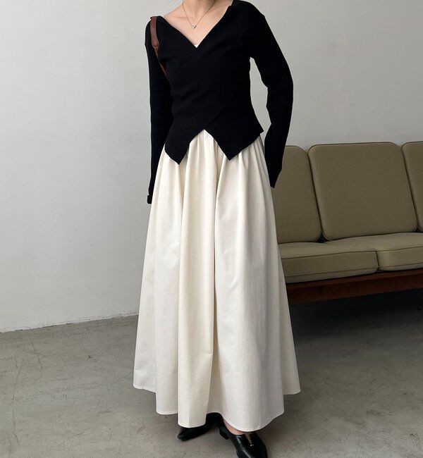  「【低身長サイズあり】タックフレアスカート」|スカート|