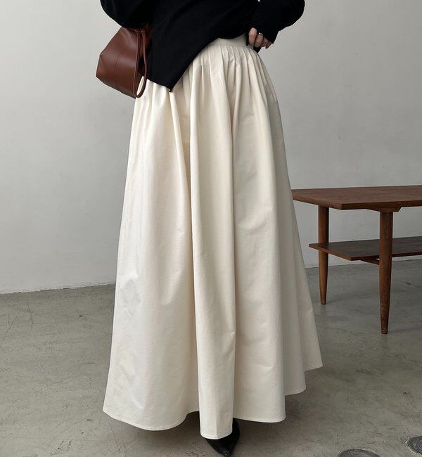  「【低身長サイズあり】タックフレアスカート」|スカート|