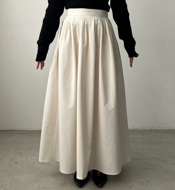  「【低身長サイズあり】タックフレアスカート」|スカート|