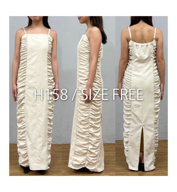  「【セレモニーシーンにも◎】ギャザーキャミワンピース」|ワンピース|