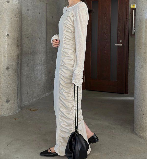  「【セレモニーシーンにも◎】ギャザーキャミワンピース」|ワンピース|