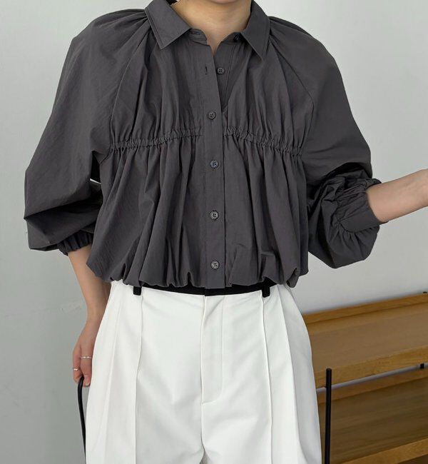  「バルーンクロップシャツ」|シャツ・ブラウス|